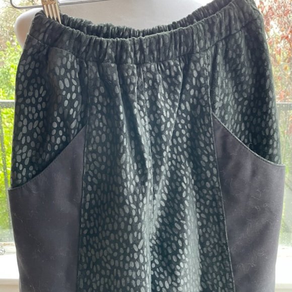 vintage black suede leopard print elastic waist pants xs - Picture 3 of 6